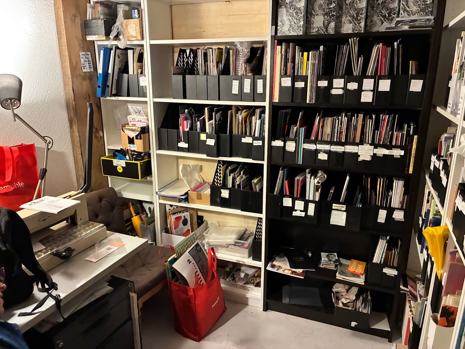 Vue actuelle de la collection de la Fanzinothèque dans le dépôt