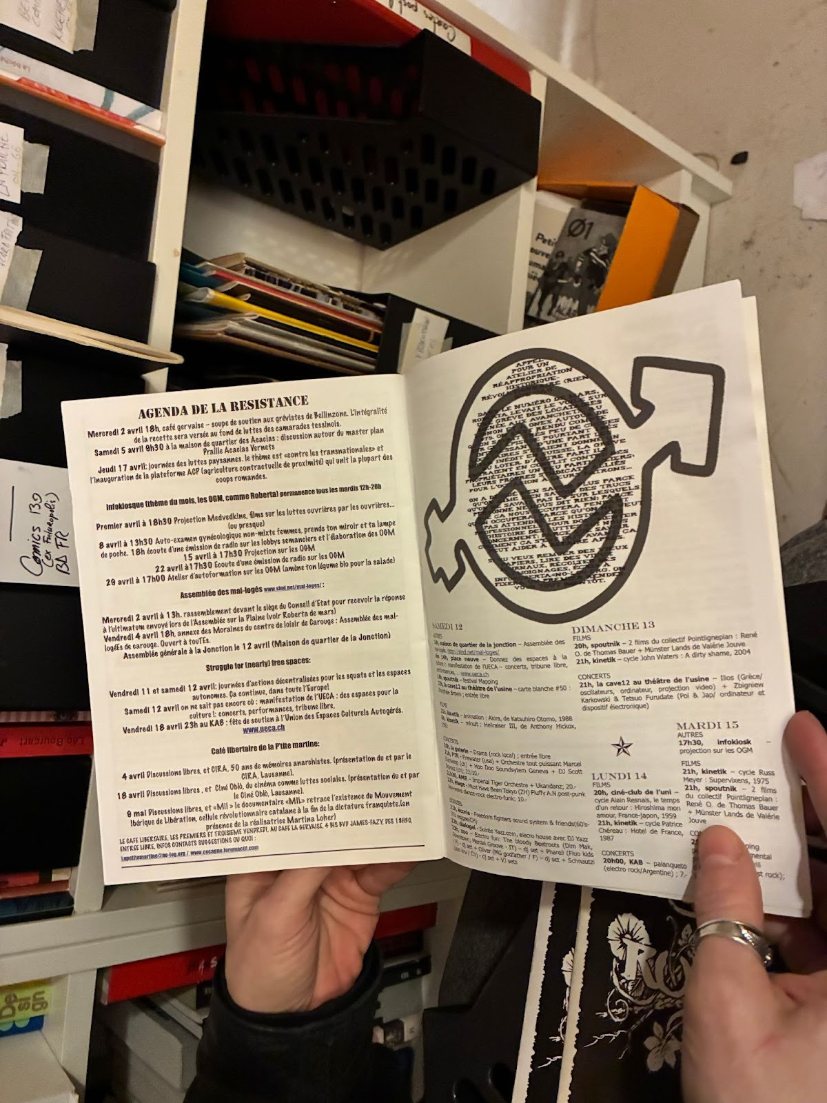L'Agenda de la Résistance à l'intérieur du fanzine Roberta