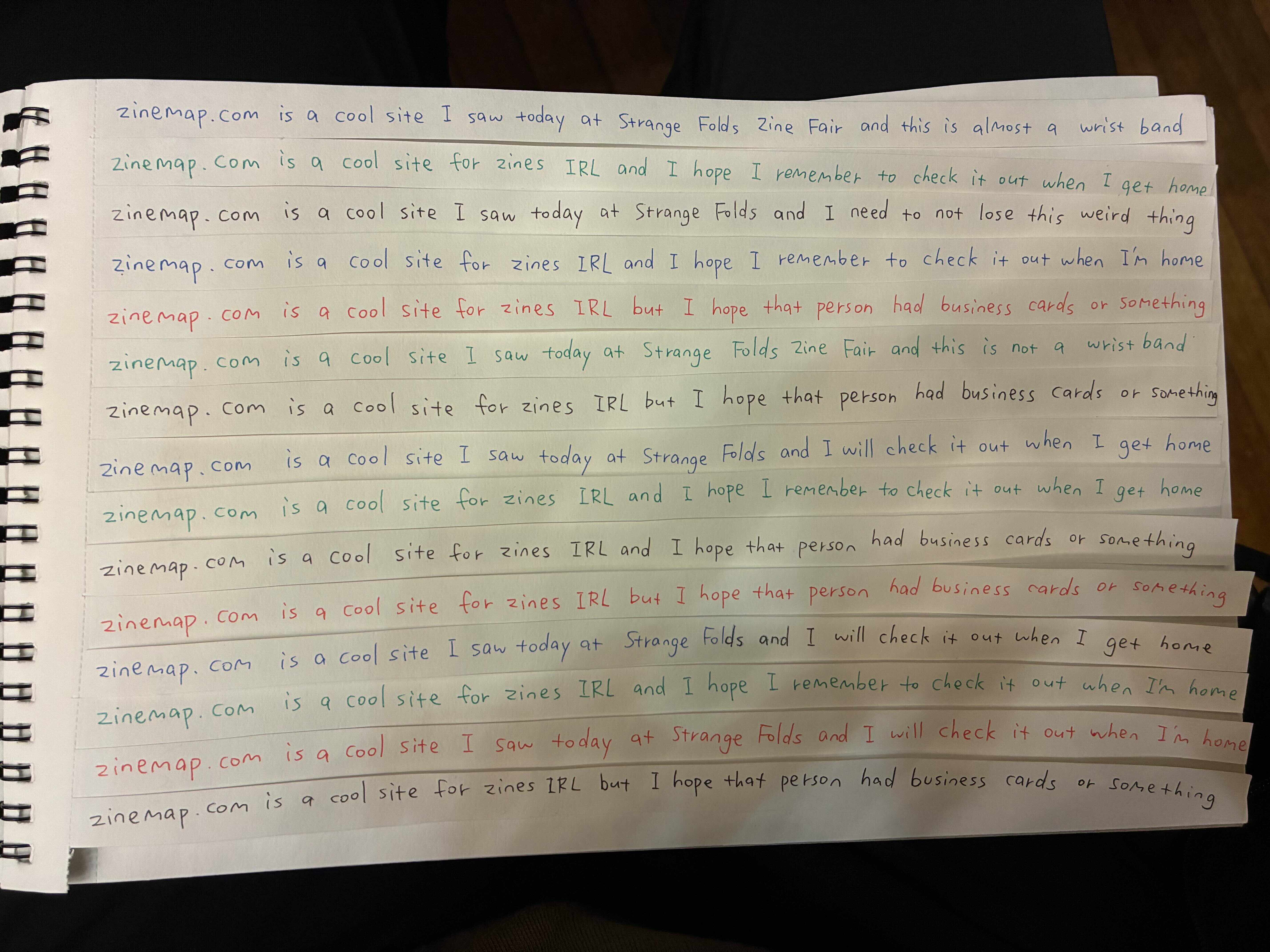 ZineMap table display and promo at Strange Folds, 2025