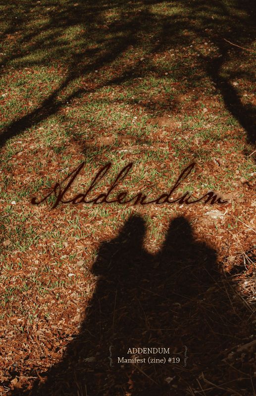 MANIFEST (zine): Addendum cover