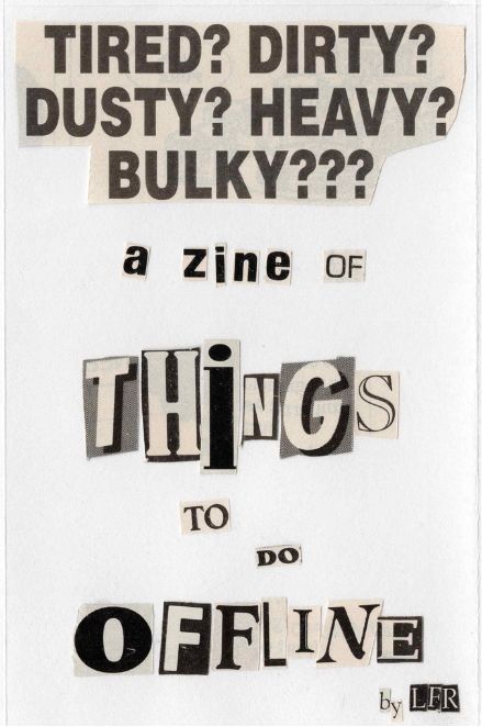 A Zine of Things to do Offline cover